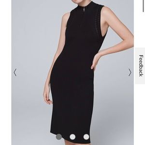 Fitted midi black dress